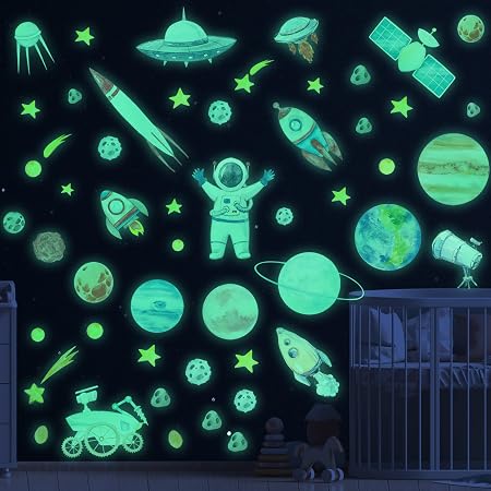 Amazon.com: Glow in The Dark Stars for Ceiling Glow in The Dark Moon ...