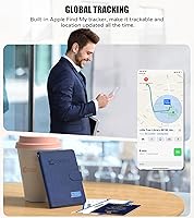 Vista 19 de Coredy Soporte para pasaporte con rastreador Bluetooth, funciona con Apple Find My (solo iOS), cubierta de pasaporte localizada, indicador de sonido