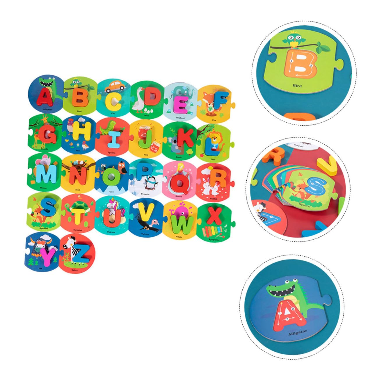 Juguete Educativo de Madera para Letras Coloridas para Aprender Abecedario y Reconocimiento de Palabras Desarrollo Lógico y Vocabulario Infantil