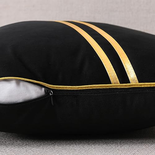 Miniatura 4 de WACOMECO Fundas de almohada decorativas  Fundas de cojín doradas de terciopelo suave para sofá, dormitorio, sala de estar, automóvil, 18 x 18