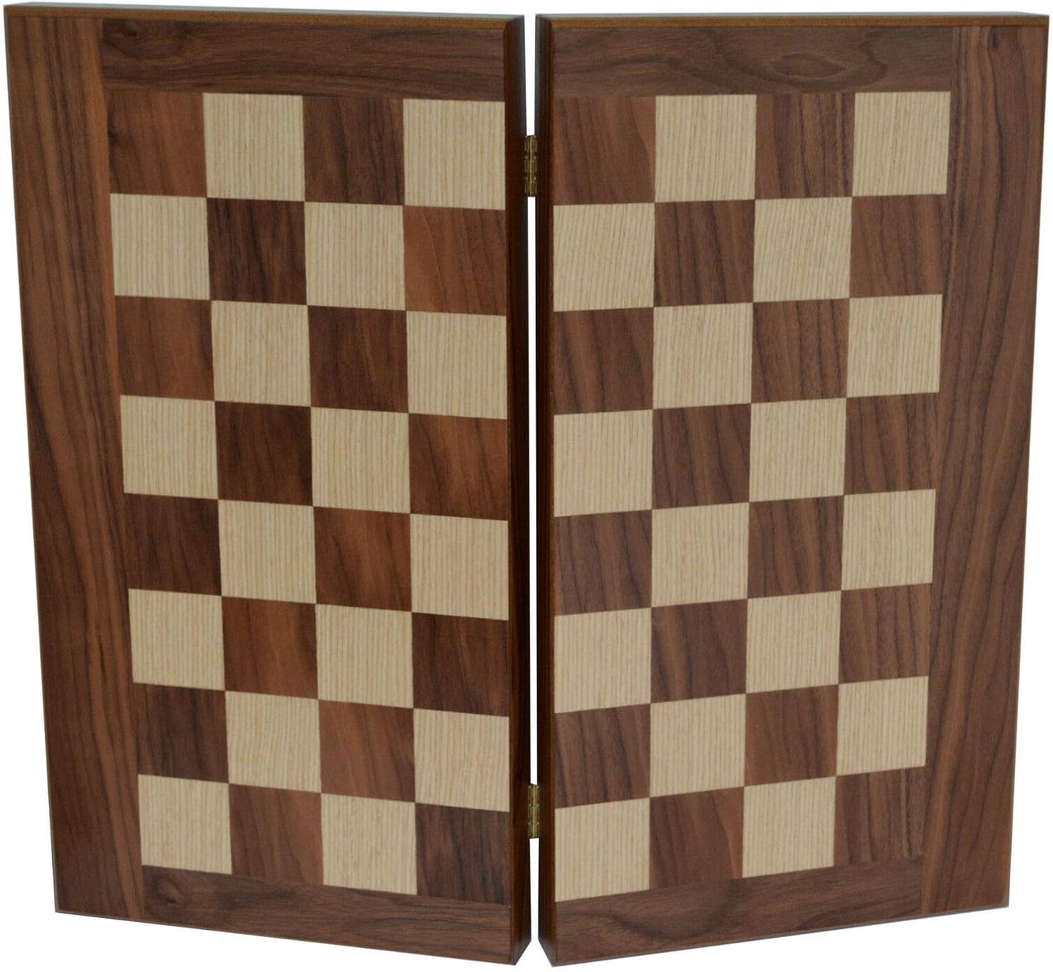 Manopoulos Traditional Walnut Wood Backgammon-Chess Set - Olive Checkers