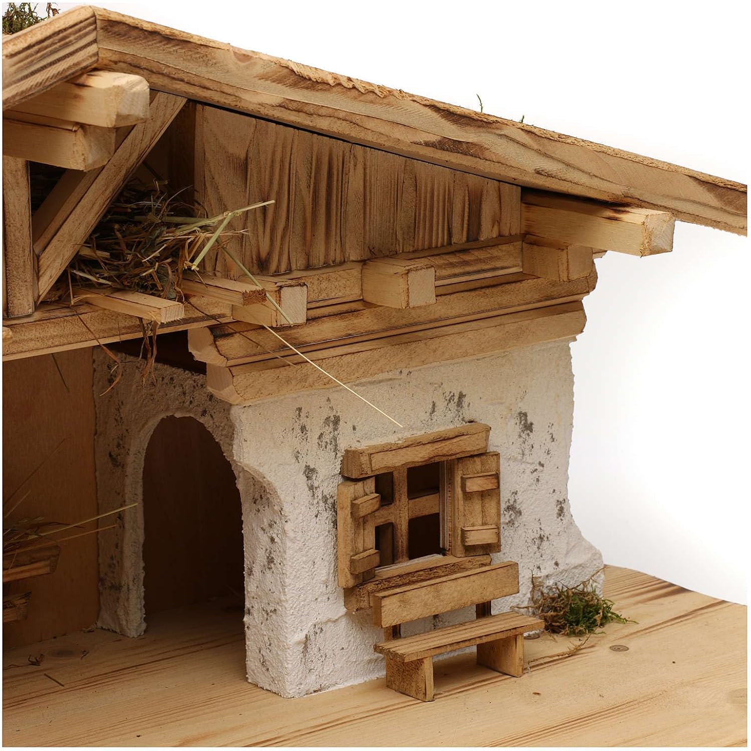 Holyart Nativity Stable, Flos Model, in Wood for 10-12 cm Nativity