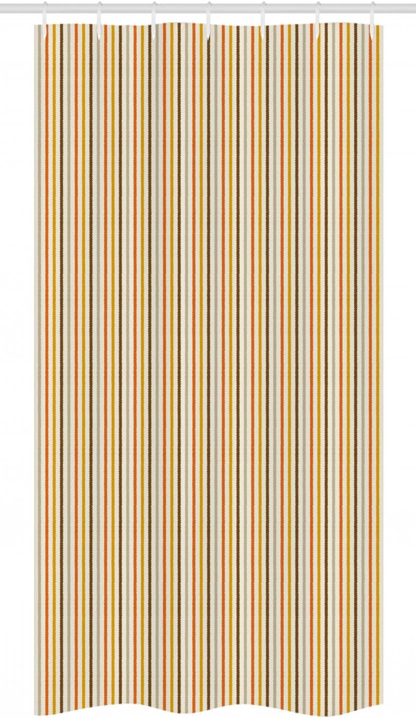 Ambesonne Vintage Stall Shower Curtain, Retro Nostalgic 60s 70s Fashion Stripes Vertical Pattern Vintage, Fabric Bathroom Decor Set with Hooks, 36" W x 72" L, Mustard Orange