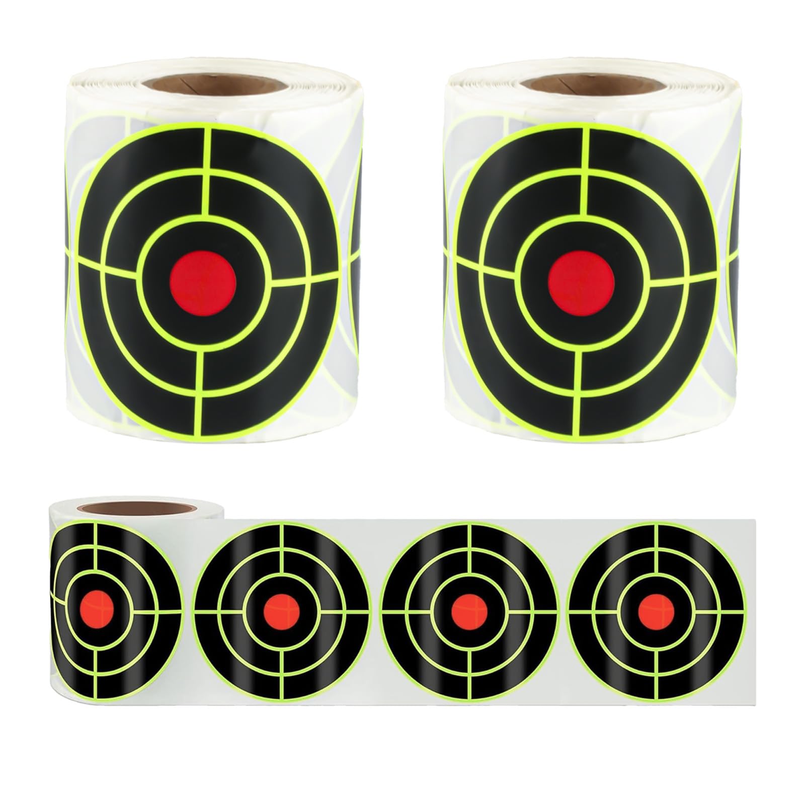 3 Inch Splatter Shooting Targets - 200 Pcs/Roll Self-Adhesive Reactive Stickers, Ideal for Shooting Range Practice & Archery Bow Training
