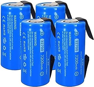 4 Pack 3.2V 32700 LiFePO4 Battery 35A Continuous Discharge Maximum 55A High Power Battery+DIY Nickel Sheets 32700,7200mAh