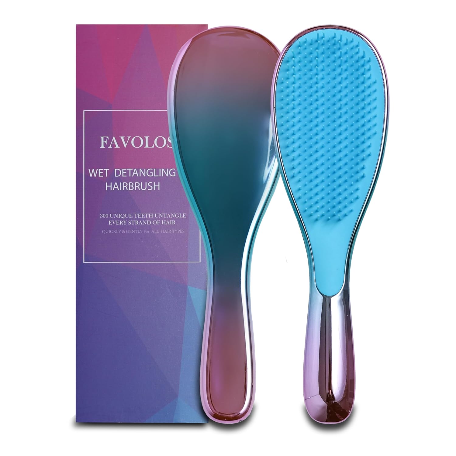 Ultimate Detangler Brush for Thick Hair, Curly, Straight & Natural Hair. Pain-Free Dry and Wet Detangling Hair Brush for Women, Kids & Toddlers with Flexible Bristles. Christmas Stocking Stuffer Gift.