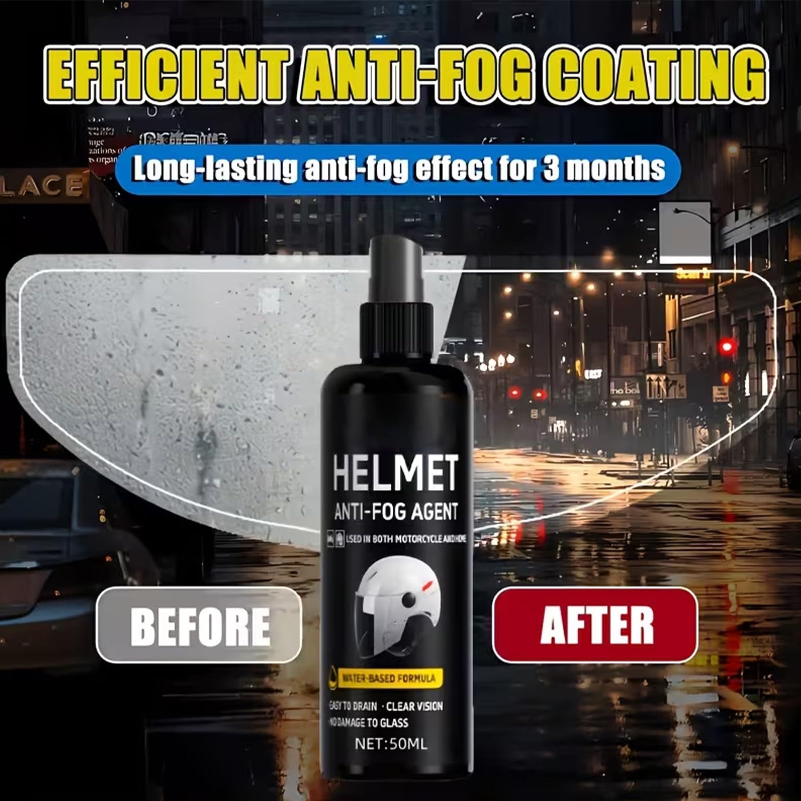 Spray Anti-Buée pour Lunettes Revêtement Protecteur Pour Visière Et