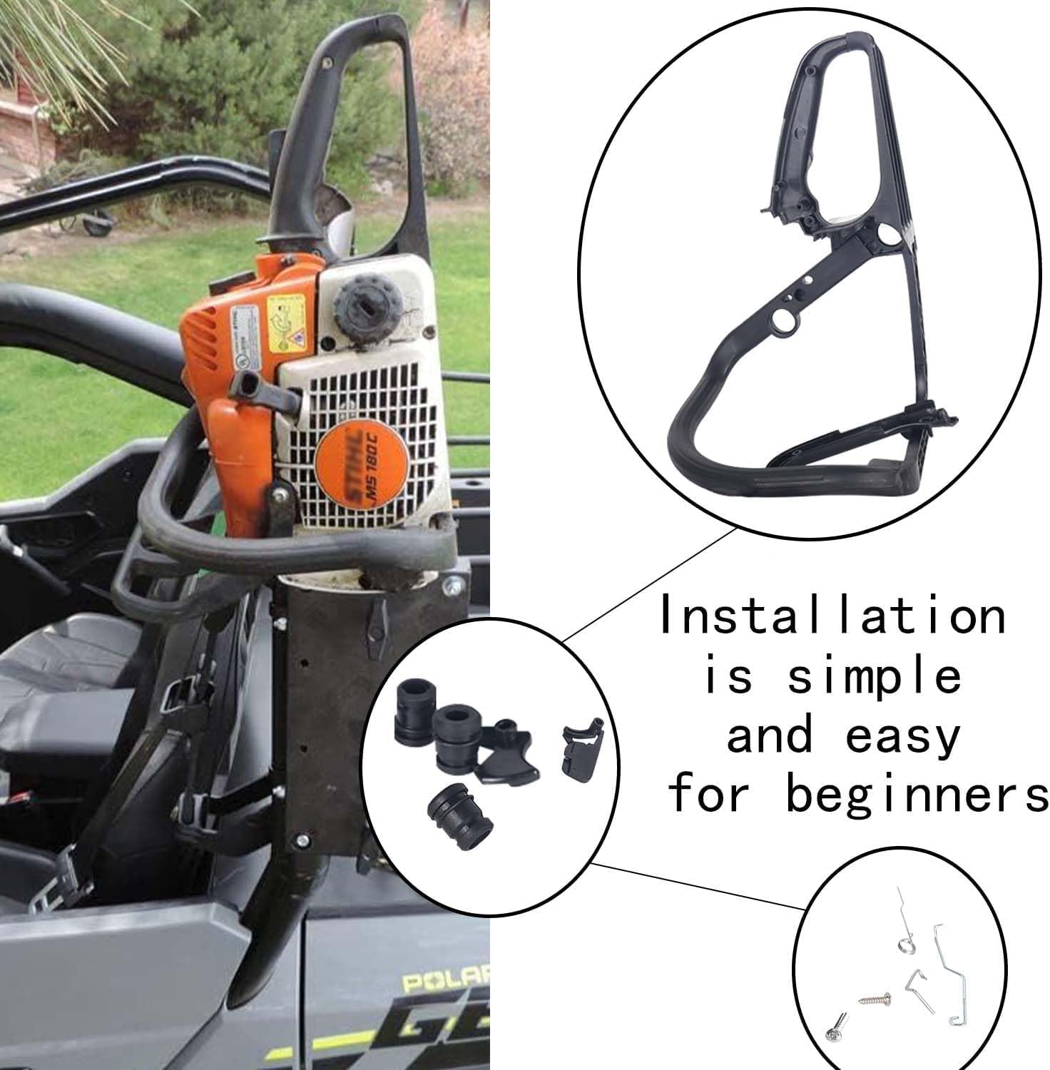 Handle Bar with Buffer Trigger Lock Spring Kit Compatible with MS170 MS180 017 018 Chainsaw Replaces 1130 791 4901