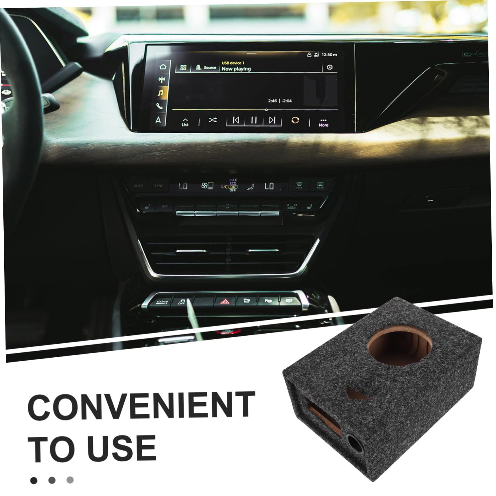 Caja de Subwoofer Alfombrada Ultradelgada 5 Pulgadas para Automóvil, Caja de Altavoces de Audio Vehicular Puertos para Tweeter y Amplificador, Compatible para Instalación DIY