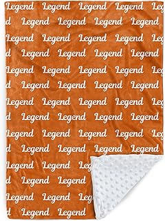 Duckbe Personalized Name Blanket - Choice of Text Colors & Fonts - Custom Soft Minky Flannel Throw Blankets with Double Layer Dotted Backing for Baby Kids Teen Adult Boys Girls Gifts Orange