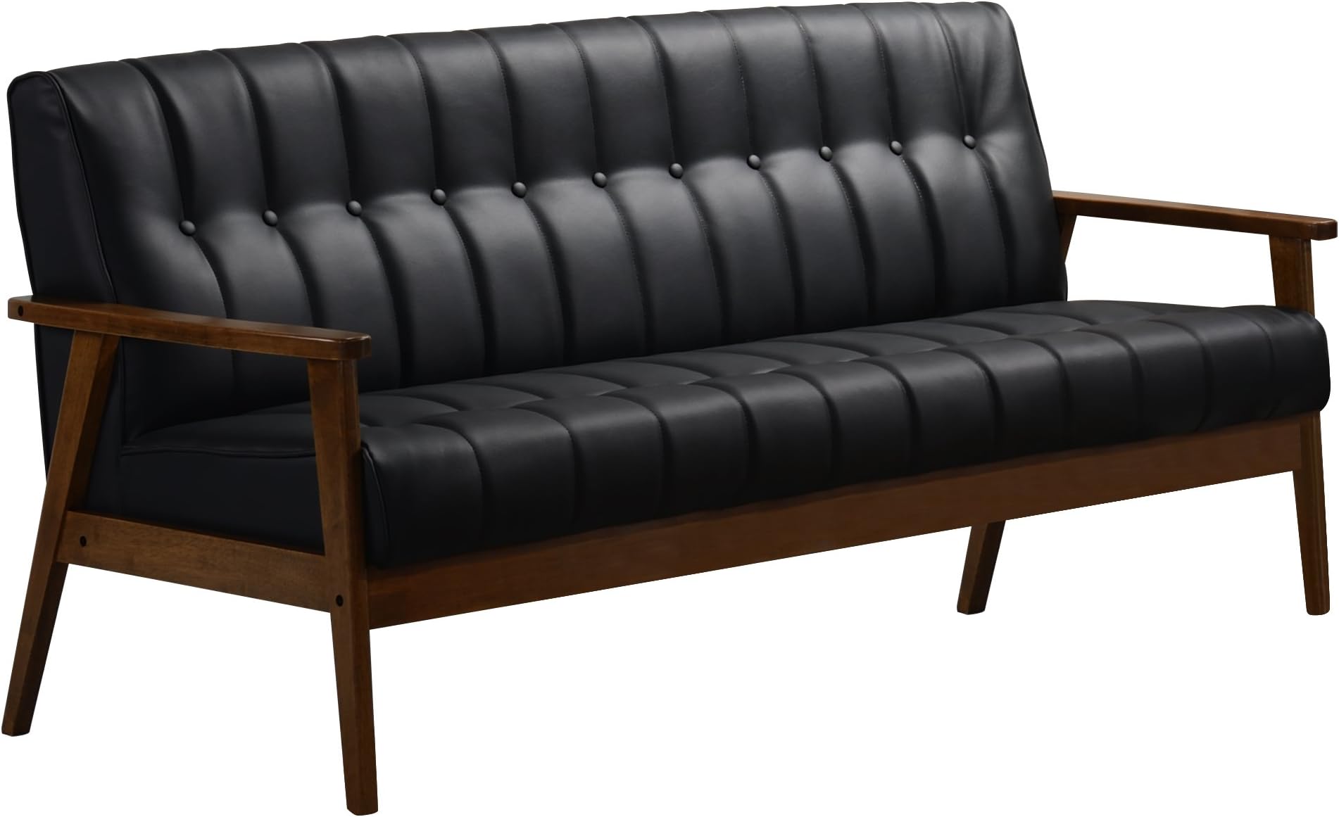 Aarhus Rama Sofa, Black Faux Leather