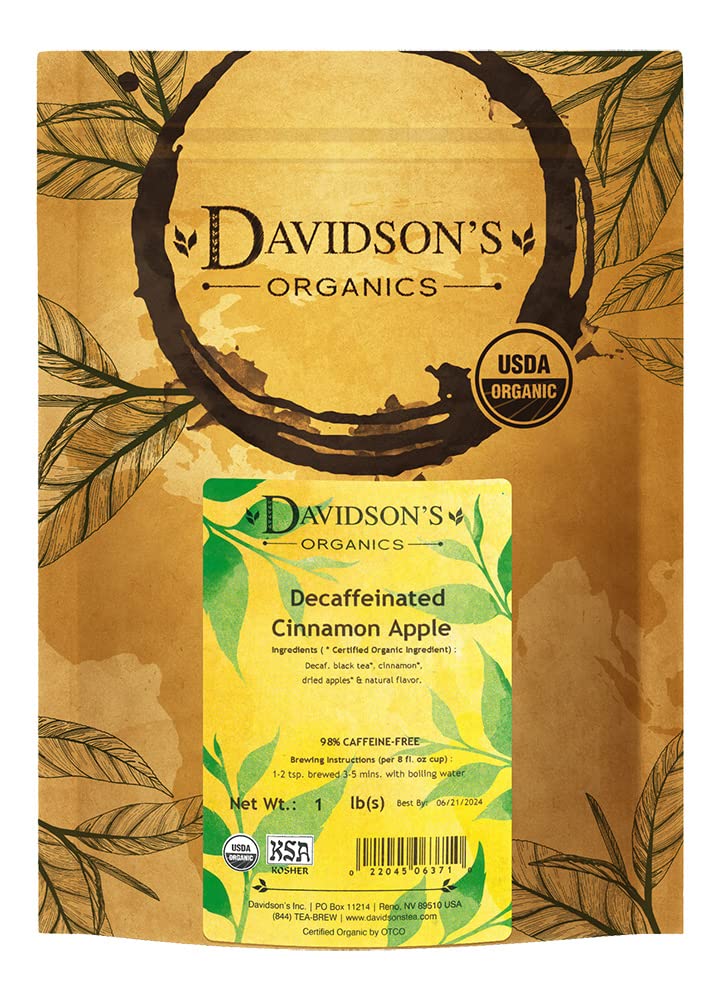 Davidson's Organics, Decaffeinated Cinnamon Apple, Loose Leaf Tea, 16-Ounce Bag