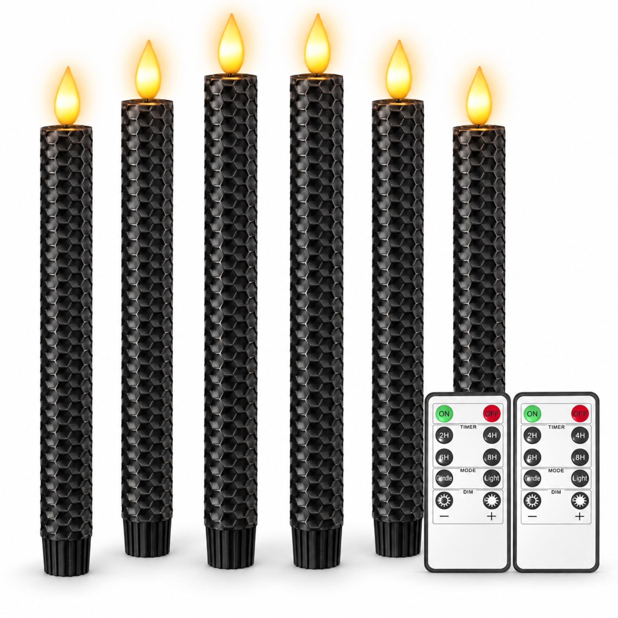SoulBay 9.7 inch Black Flameless LED Taper Candles