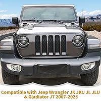 Vista 7 de Juego de pestillos de capó de aleación de aluminio de acero inoxidable para Jeep Wrangler JK JKU JL JLU y Gladiator JT 2007-2024, color negro