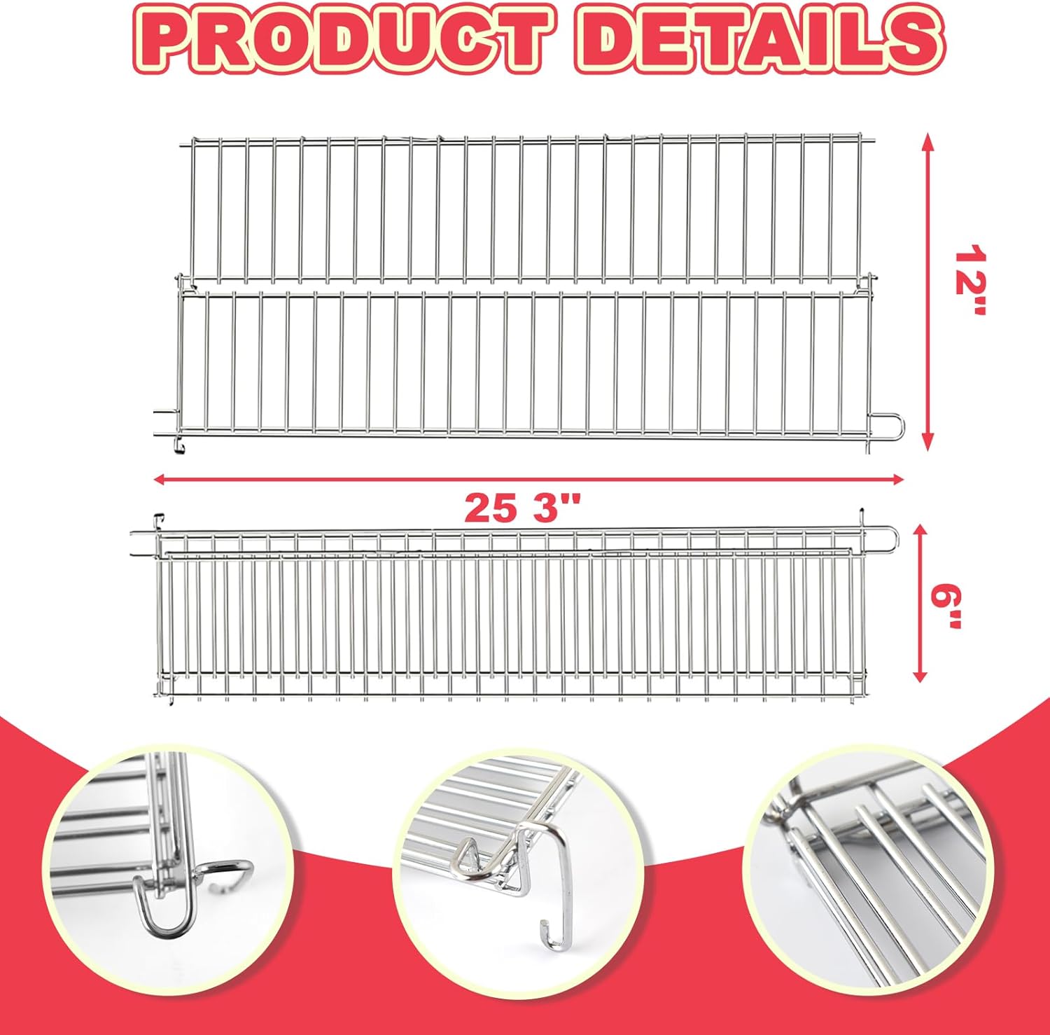 Foldable 66044 Warming Rack & Full Size Griddle Insert for Weber GS4 Genesis II 300 Series Grill,Genesis 2 E-310 S-310 E-330 E-315 S-315 S-335 Grill Parts