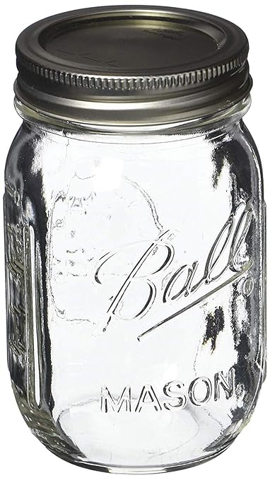 Ball Glass 389579 Pint Regular Mouth Mason, 2 Count (Pack of 1), Clear
