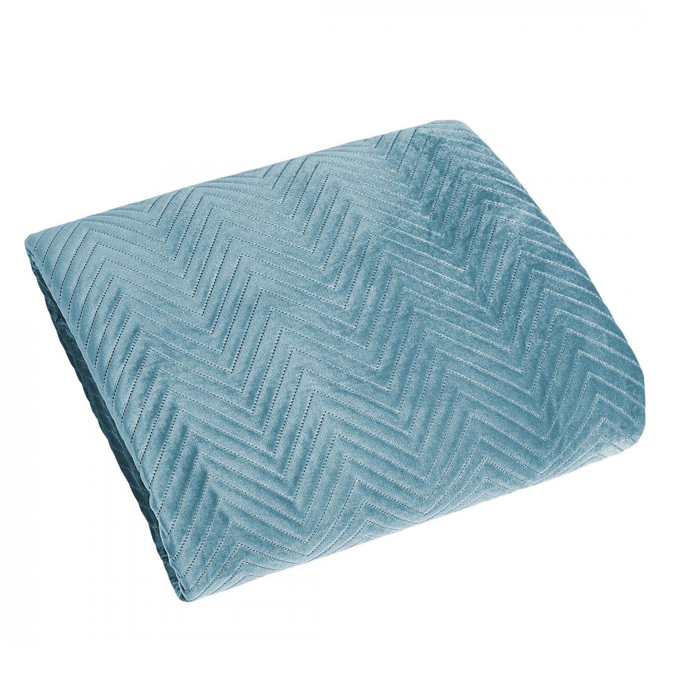 Eurofirany Exclusive Glamour Quilt Throw (Sofia Blue, 220 x 240 cm), Fabric