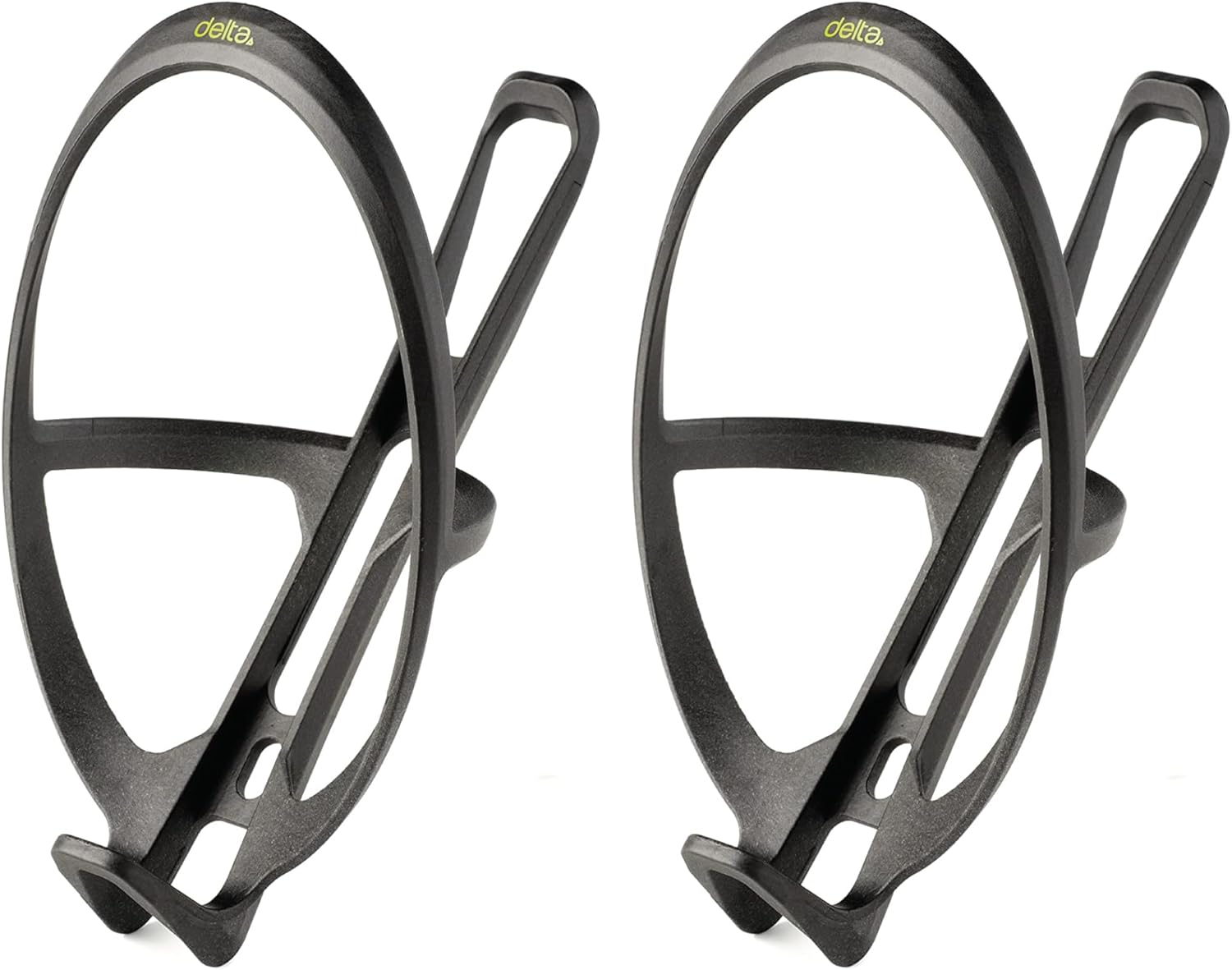 Carbylon Water Bottle Cage (2-Pack) by Delta Cycle, Ultra Lightweight 17 Grams, Carbon Fiber & Nylon Bike Bottle Holder
