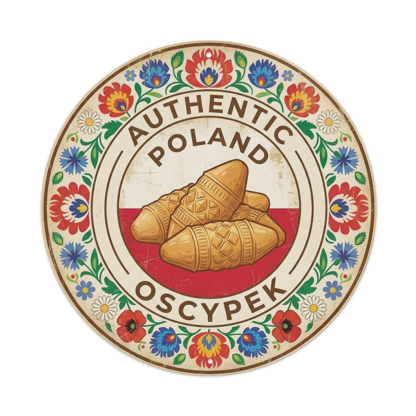 Poland Travel Oscypek Polish Cheese Cuisine Metal Tin Sign