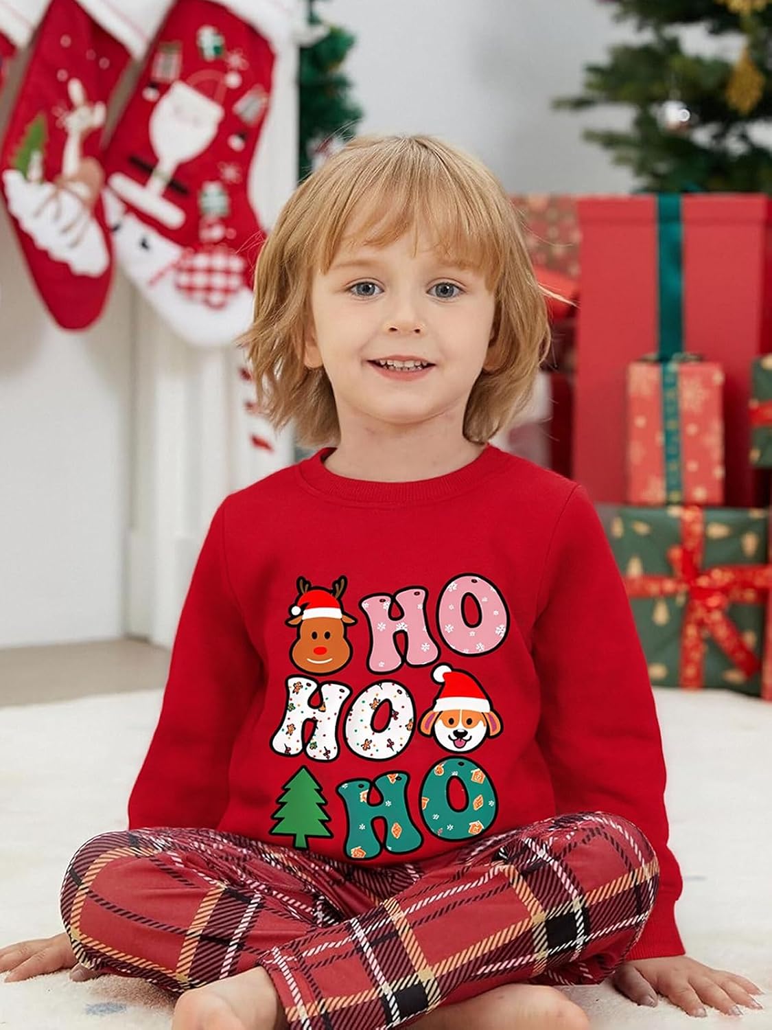 Toddler Boys Girls Christmas Sweatshirt Ugly Sweater Kids Reindeer Pullover Long Sleeve Unisex Xmas Shirt Tops 1-7T