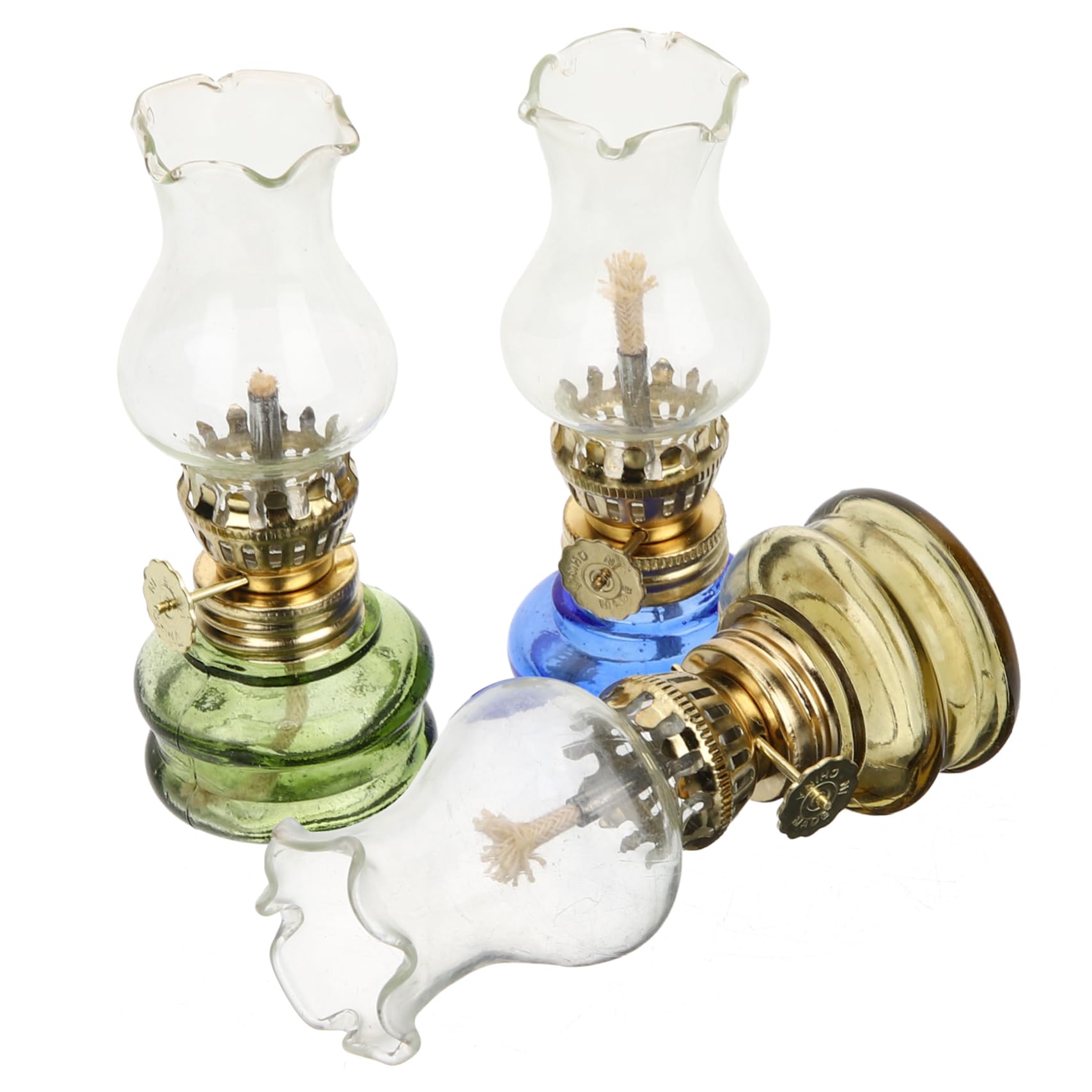 Indoor Riakrum 4 Pieces Oil Lamps, Vintage Glass Kerosene Lantern, Chamber  Hurricane Lamps Decorative Lamp For Indoor Use Home Tabletop Decor And  Emergency Lightingretro Lamp Oil, image size:1708x1708