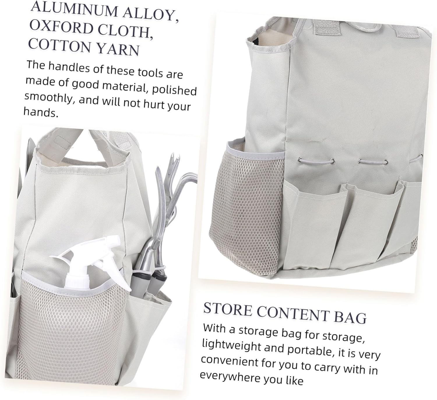 Aluminum Alloy Garden Tool with Shovel Rake Watering Can and Portable Storage Bag Lightweight Gardening Supplies for Flower Gardeners and Outdoor Plant Care