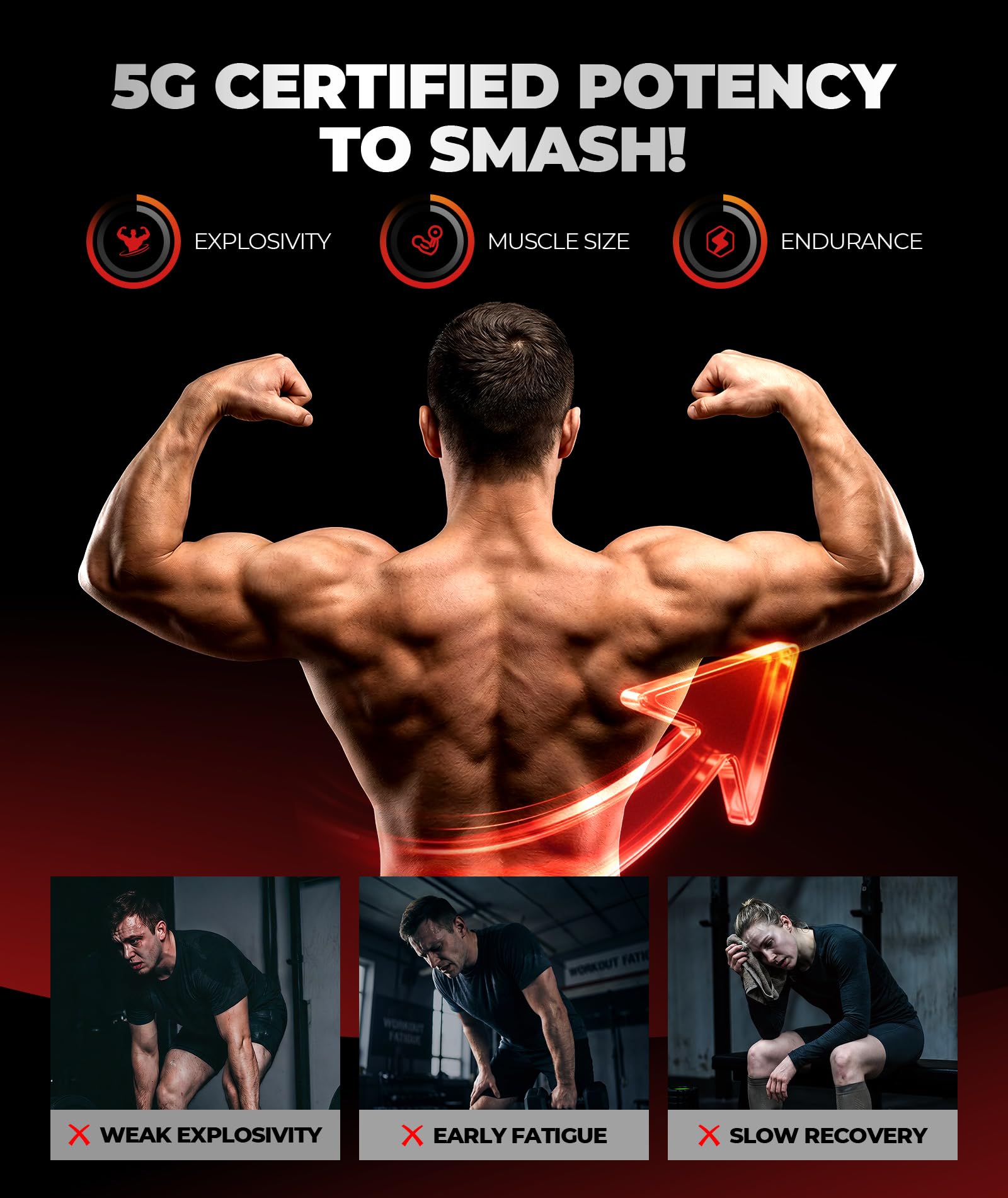 NSF 5g Real Creatine Monohydrate Gummies Redefine Strength Gains, All-in-One Advanced Formula to Boost Muscle, Endurance & Recovery, Pre-Workout Gummy for Men & Women 0 Sugar Low-Cal Vegan Gluten-Free — Amazon image 2