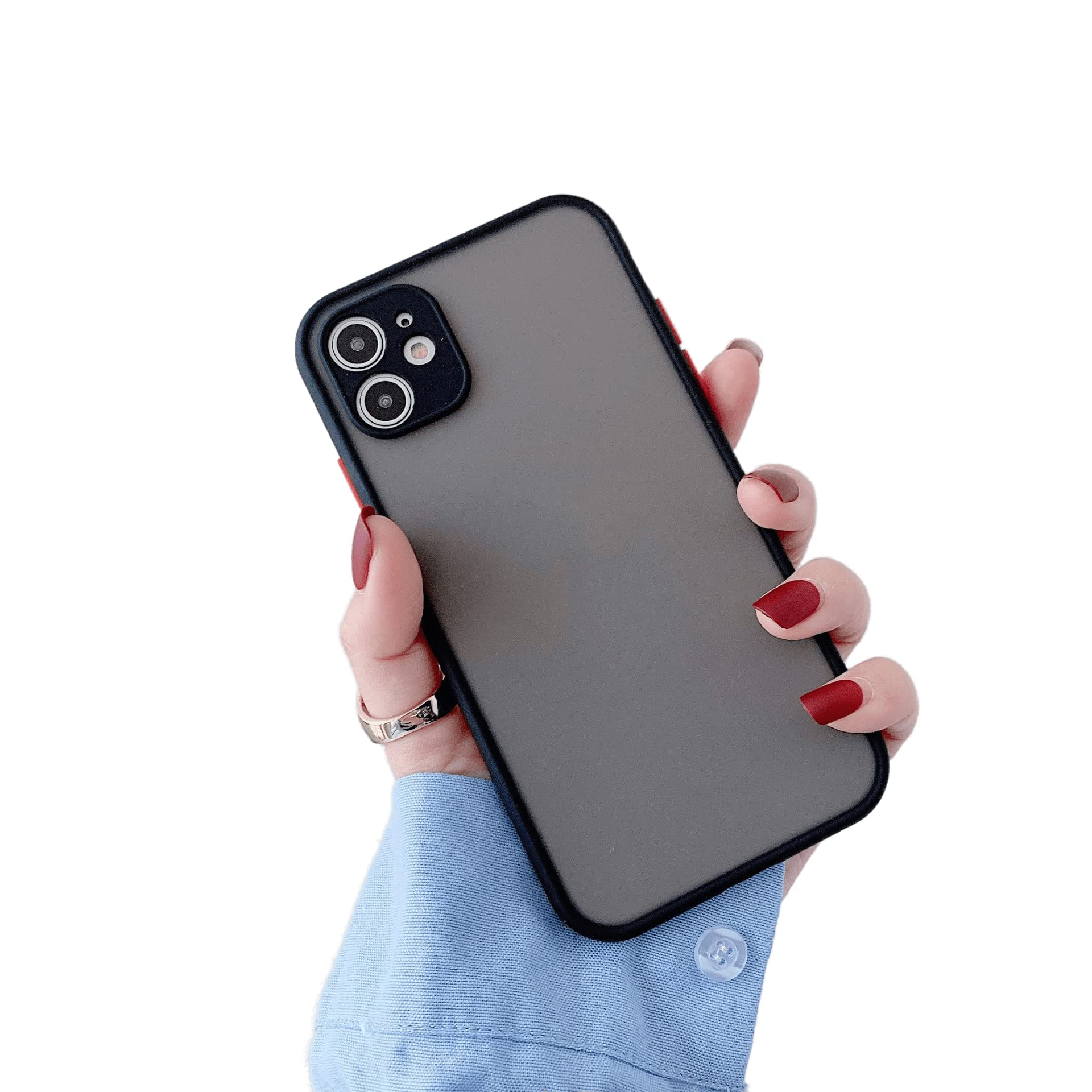 Coque iPhone 14 noire avec doublure en microfibre et antichoc intégral
