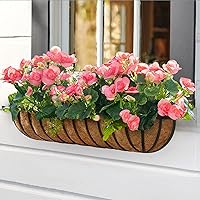 Vista 7 de TigeJoy 2 forros de fibra de coco de 24 pulgadas, repuesto de fibra de coco 100% natural gruesa para ventanas, cubiertas, macetas, flores