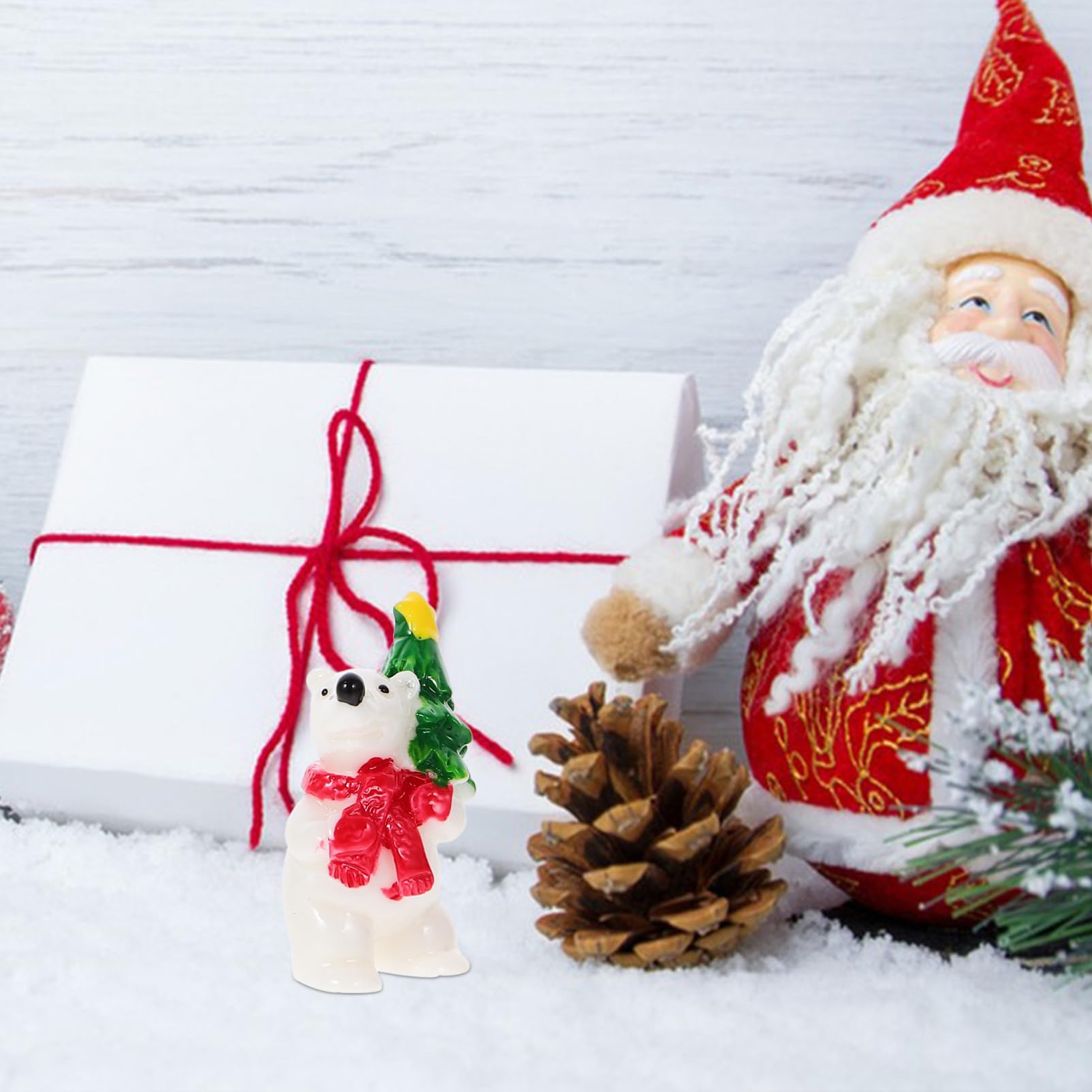 ifundom 20pcs Christmas Miniature Penguin Bear Figurines Cute Animal Decor for Landscapes for Bedroom Kitchen Dining Room Holiday Gifting