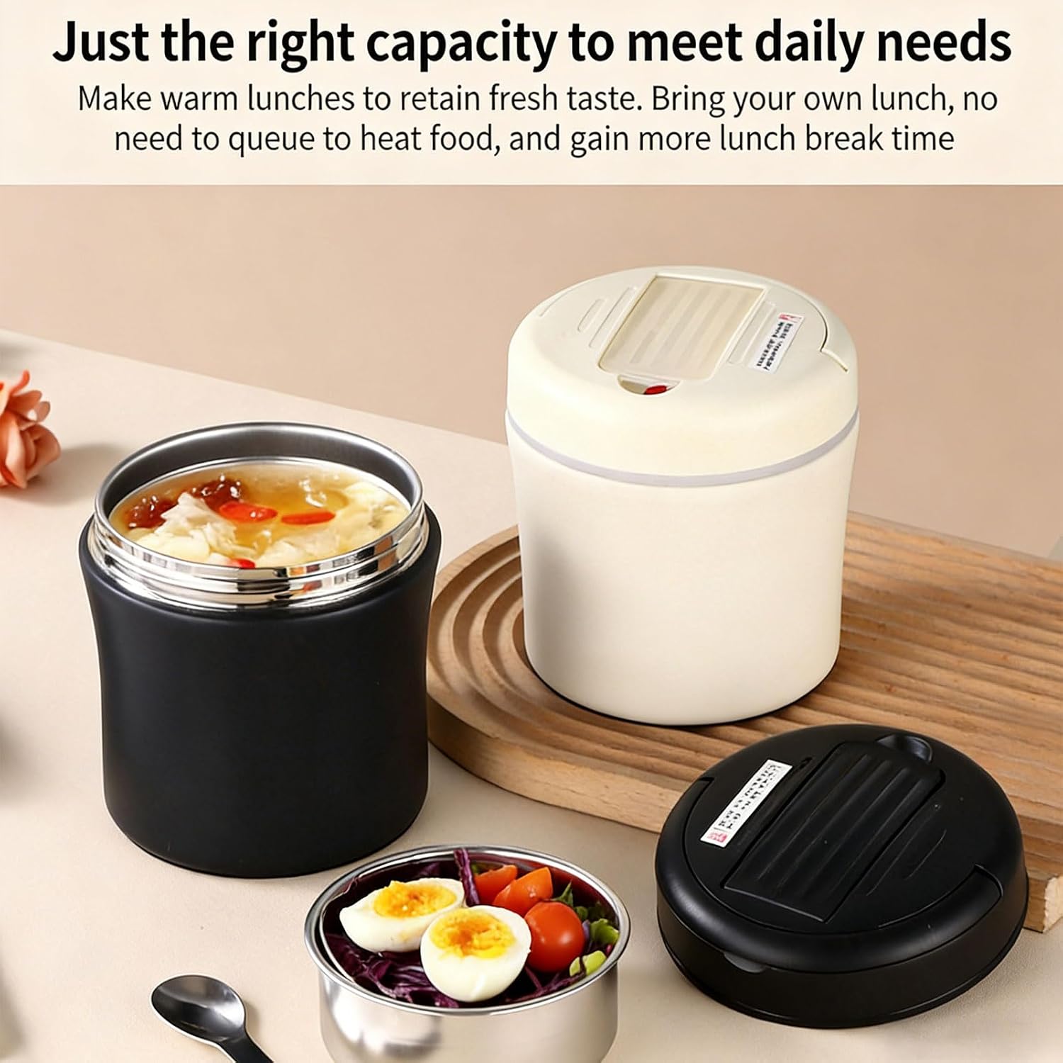 Large Capacity 1.5L Insulated Food Jar with Secure Cover Stays Hot or Cold for Hours Great for Travel Meal Storage