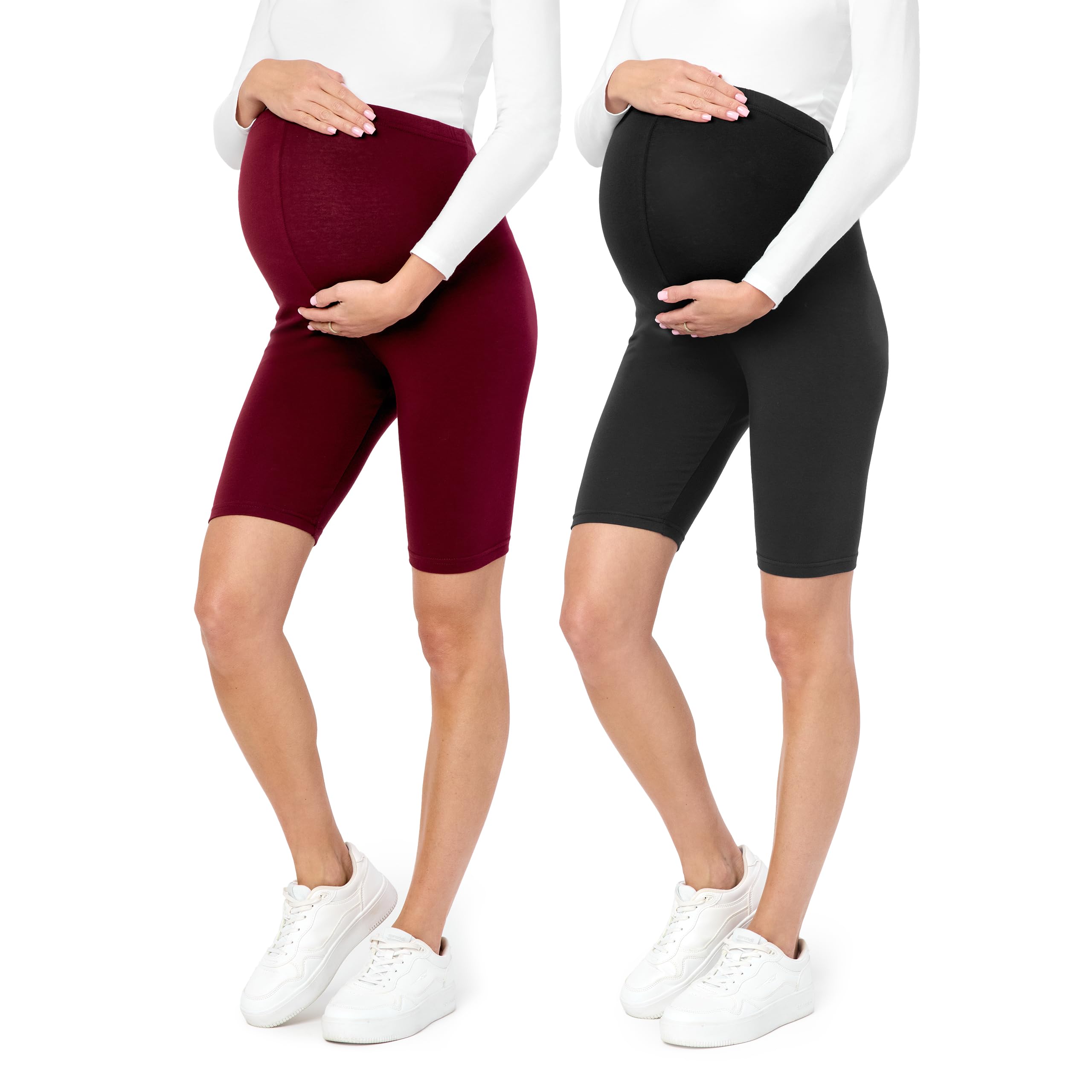Be Mammy Leggins Premamá cortos para mujer Mallas cortas de Embarazo Shorts de mujer embarazada Ropa premama deportiva Pantalones maternidad BE20-228 — view 12