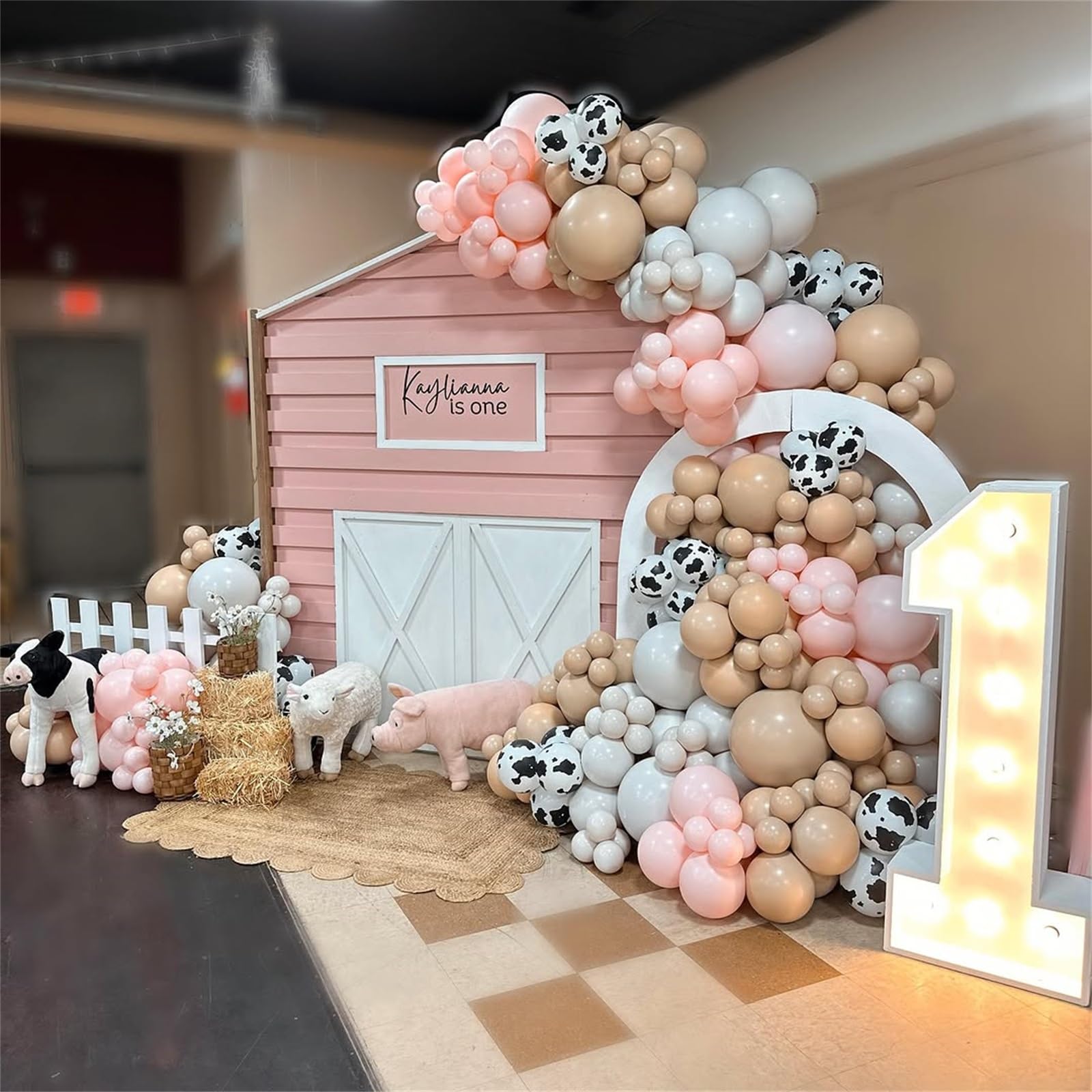 Luftballons Rose Beige, 12 Zoll 60 Stü Ballons Blush Pastell Rosa Pink Creme Beige Weiß mit Kuhdruck Helium Ballon für Mädchen Geburtstag Kinder Babyparty Baby Braut Shower Cowgirl Hochzeit Party Deko