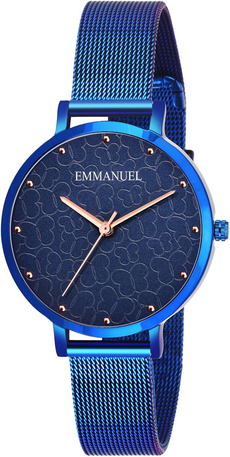 Emmanuel Analog Blue Dial Women's Watch-EM752020