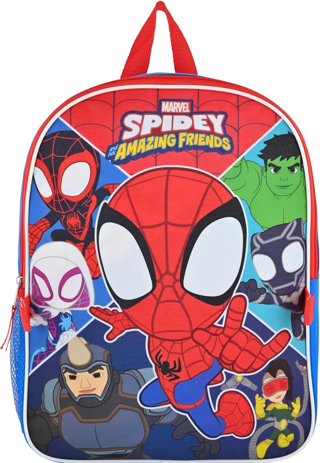 Fast Forward Spidey and His Amazing Friends Kids Backpack with Lunch Box Set, School Bag with Insulated Lunch Bag
