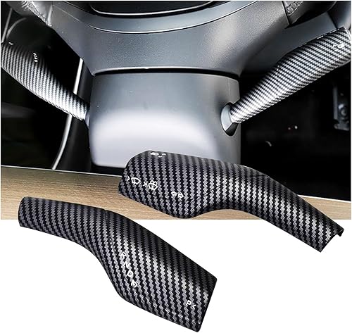 Miniatura 1 de 2 fundas para palanca de dirección para el modelo 3 modelo Y, fundas de palanca de cambios de fibra de carbono, cubierta decorativa de palanca de