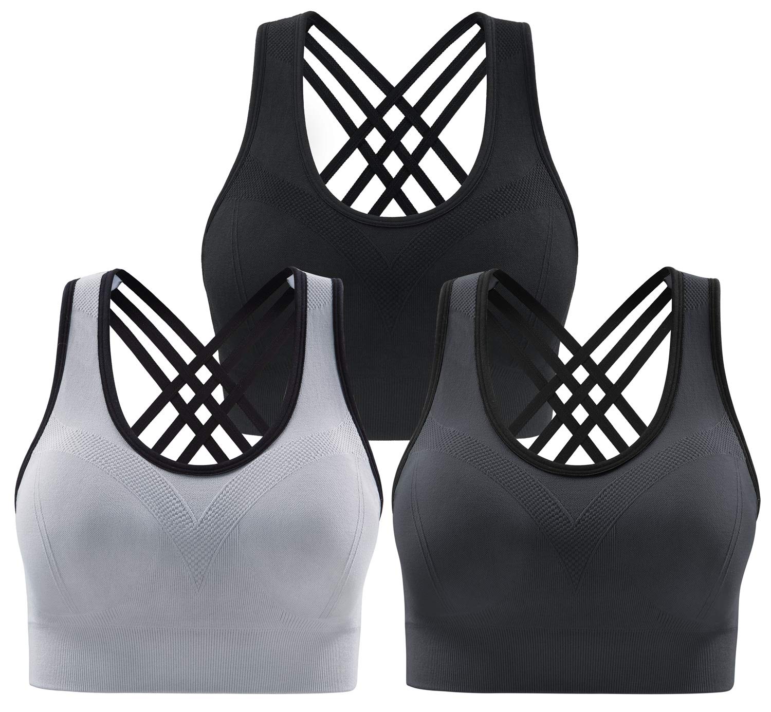 High Impact Sports Bras for Women Pack Sports Bra Push up Bras for Women Wirefree Racerback Sports Bras Workout Bra