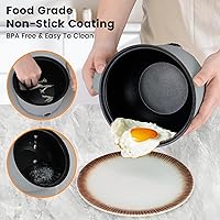 Vista 4 de Hot Pot Electric With Steamer,Rapid Ramen Cooker,1.8L Mini Portable Self Heating Electric Pot For Cooking Noodles Steak Pasta,Shabu Shabu Hotpot Pot