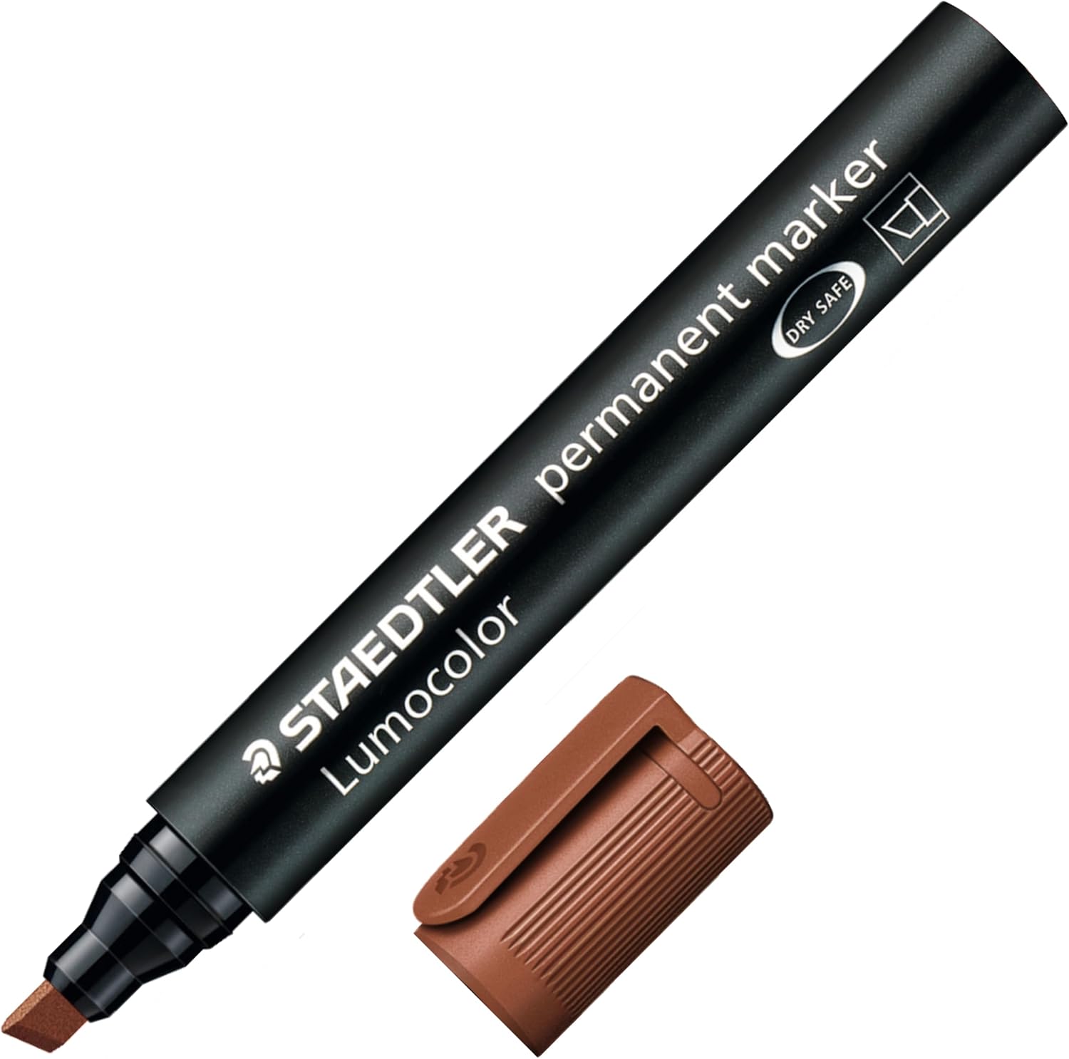 STAEDTLER Lumocolor Permanent Marker 350-7 Chisel Tip - Brown (Pack of 10)