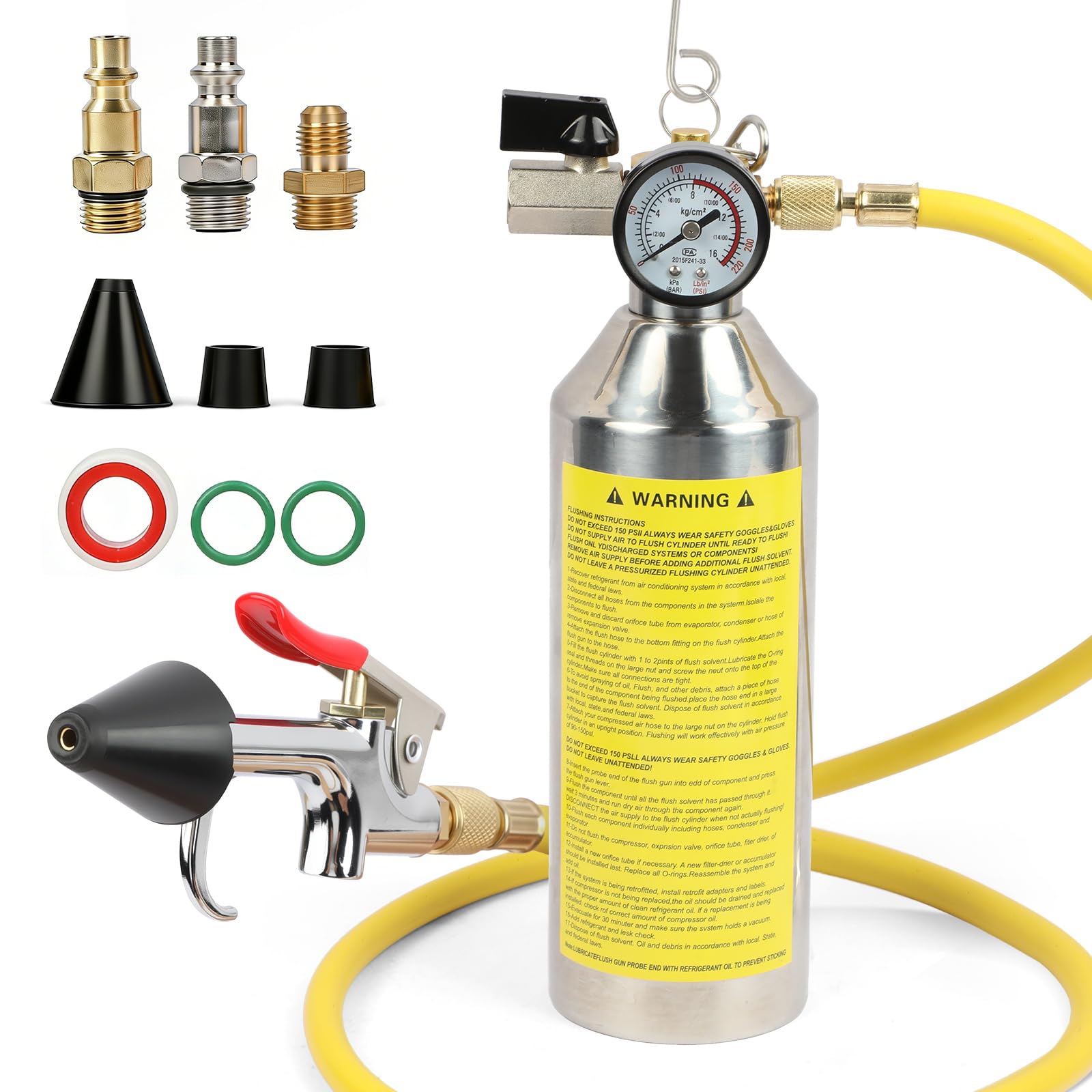 Manometro Per Aria Condizionata Carbole &ndash; Kit Ricarica HVAC Con Tubi Da 5FT, Per Auto E Uso Commerciale