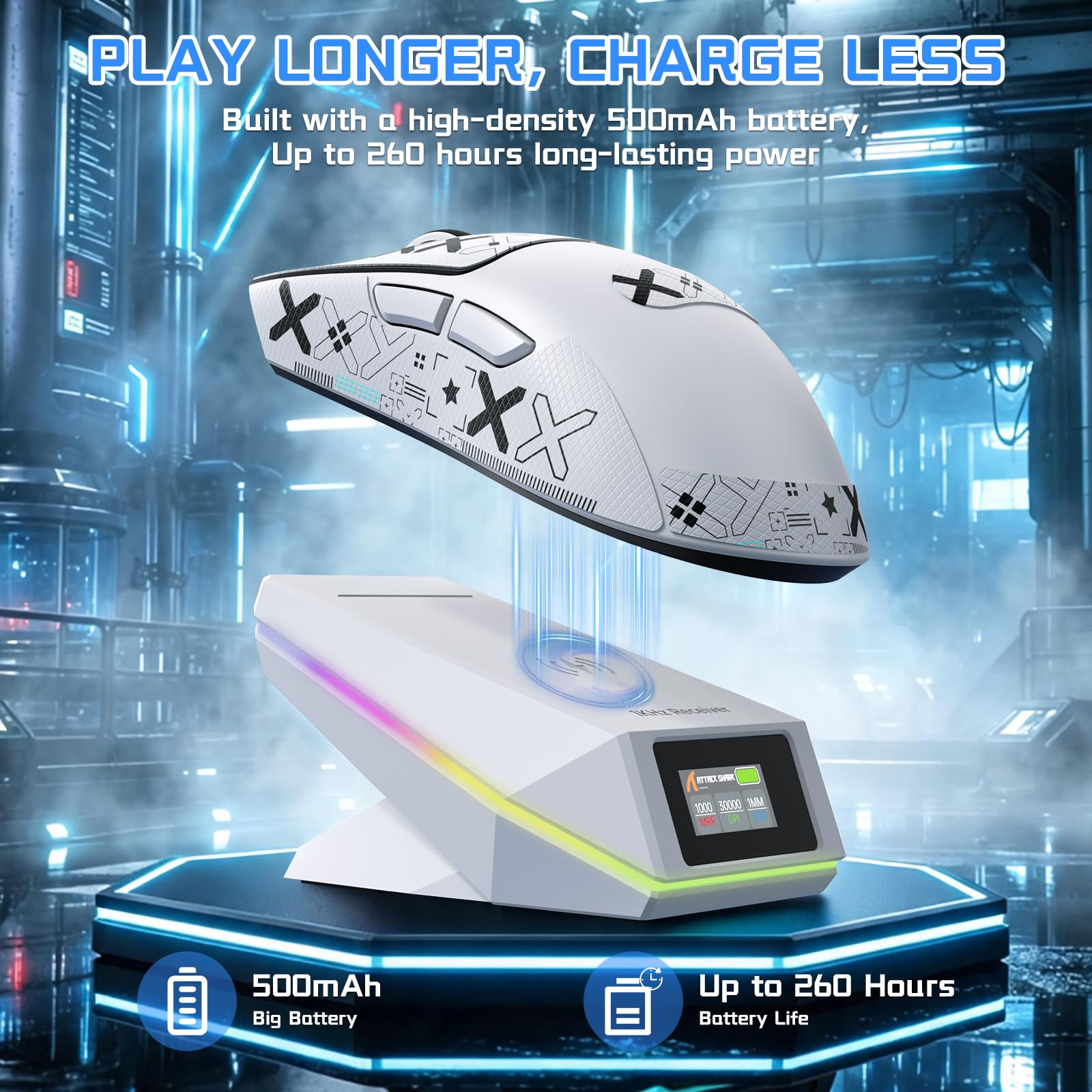 MAMBASNAKE X11PRO V2 Souris blanche et noire avec ruban adhésif