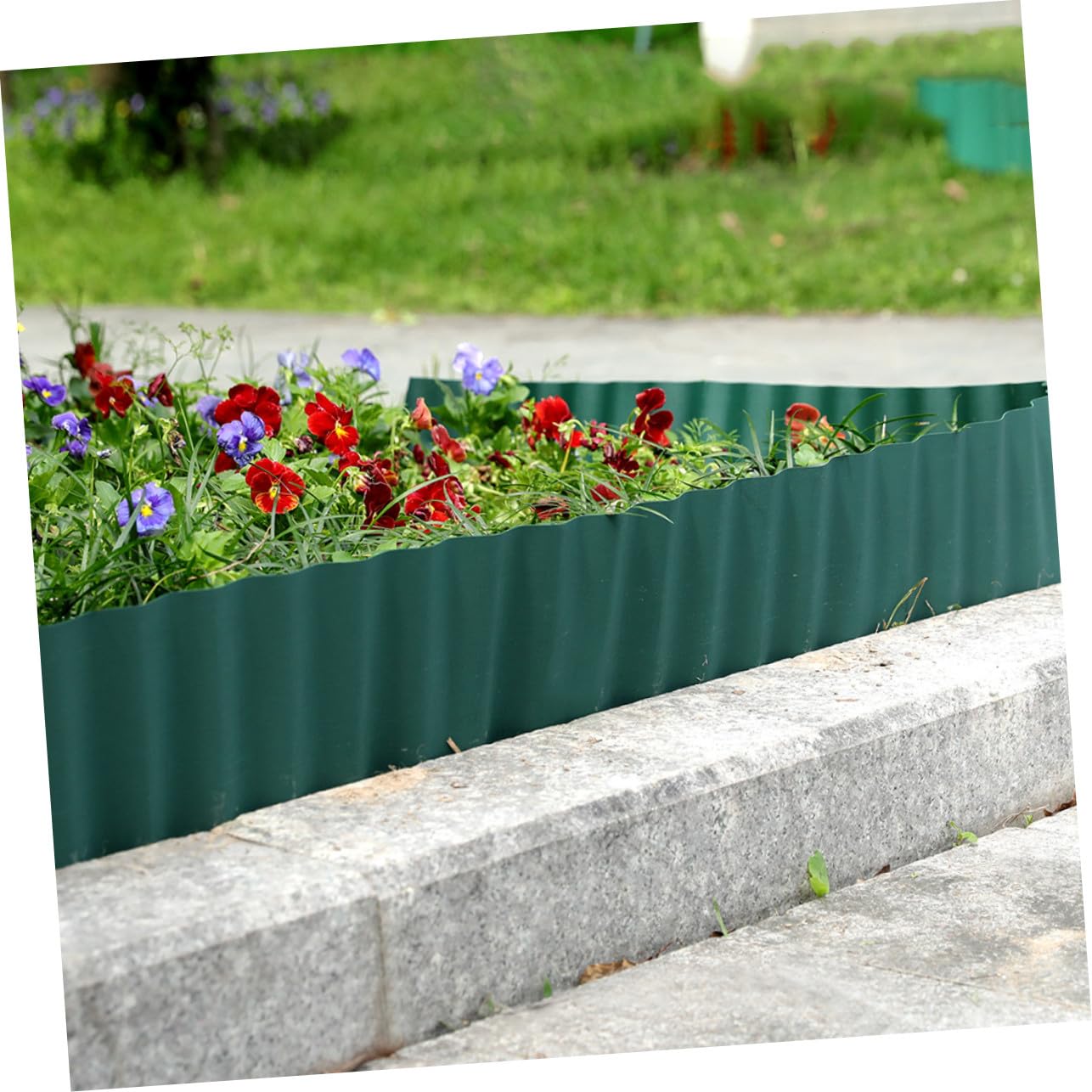 BESTonZON Recinzione da Ondulata in Plastica Bordura per Aiuole e Flessibile e Riutilizzabile per Decorazioni Esterni Partizione Cortile Naturale e Resistente