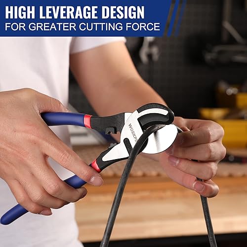 Miniatura 6 de WORKPRO Cortador de cable de alto apalancamiento de 9-1/4 pulgadas, cortador de alambre resistente para cable de aluminio, cobre, alambre y