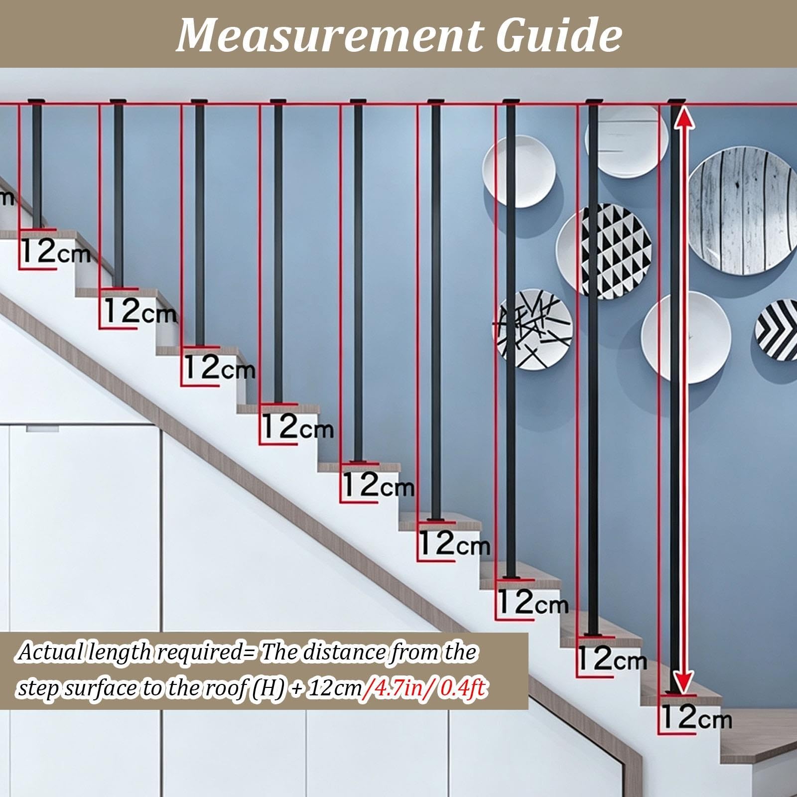Gold Balusters for Staircase Interior, Round Spindles Stair Handrail