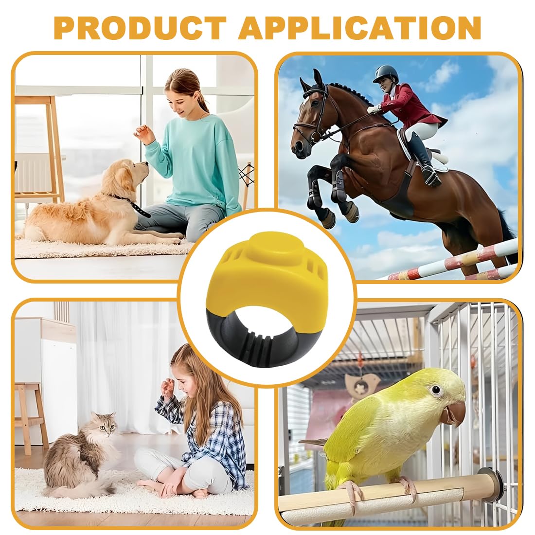 Clicker per Addestramento Cani e Gatti, con Anello per Dita, Accessorio per Addestramento Animali, Clicker Compatto per Cani, Gatti e Cavalli, Pratico e Portatile