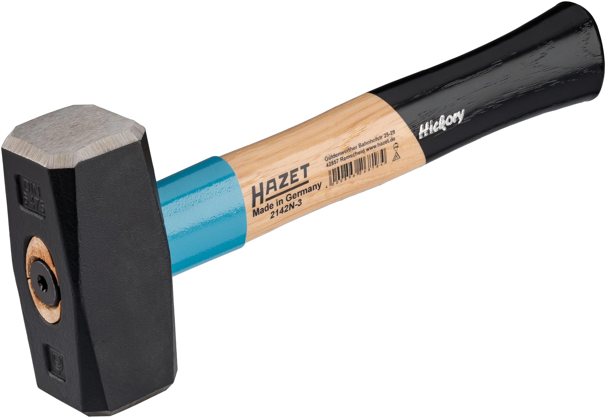 HAZET Rękawiczki 2142N-3, długość: 280 mm, głowica młotka 1500 g, amortyzujący drgania trzonek hikory, wysokiej jakości stal zapewniająca długą żywotność