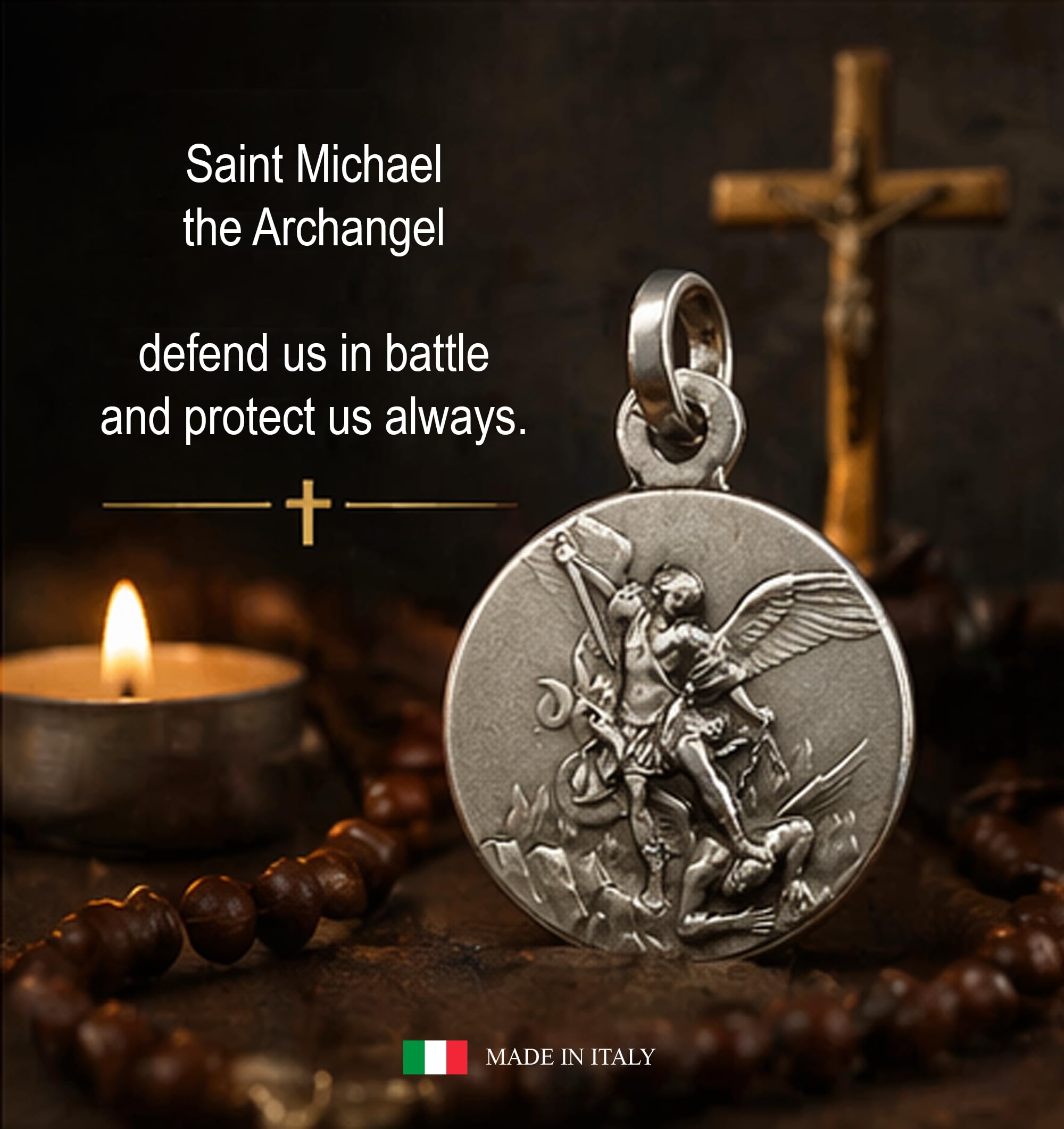 I G J MEDAILLE SAINT-MICHEL ARCHANGE EN ARGENT MASSIF 925