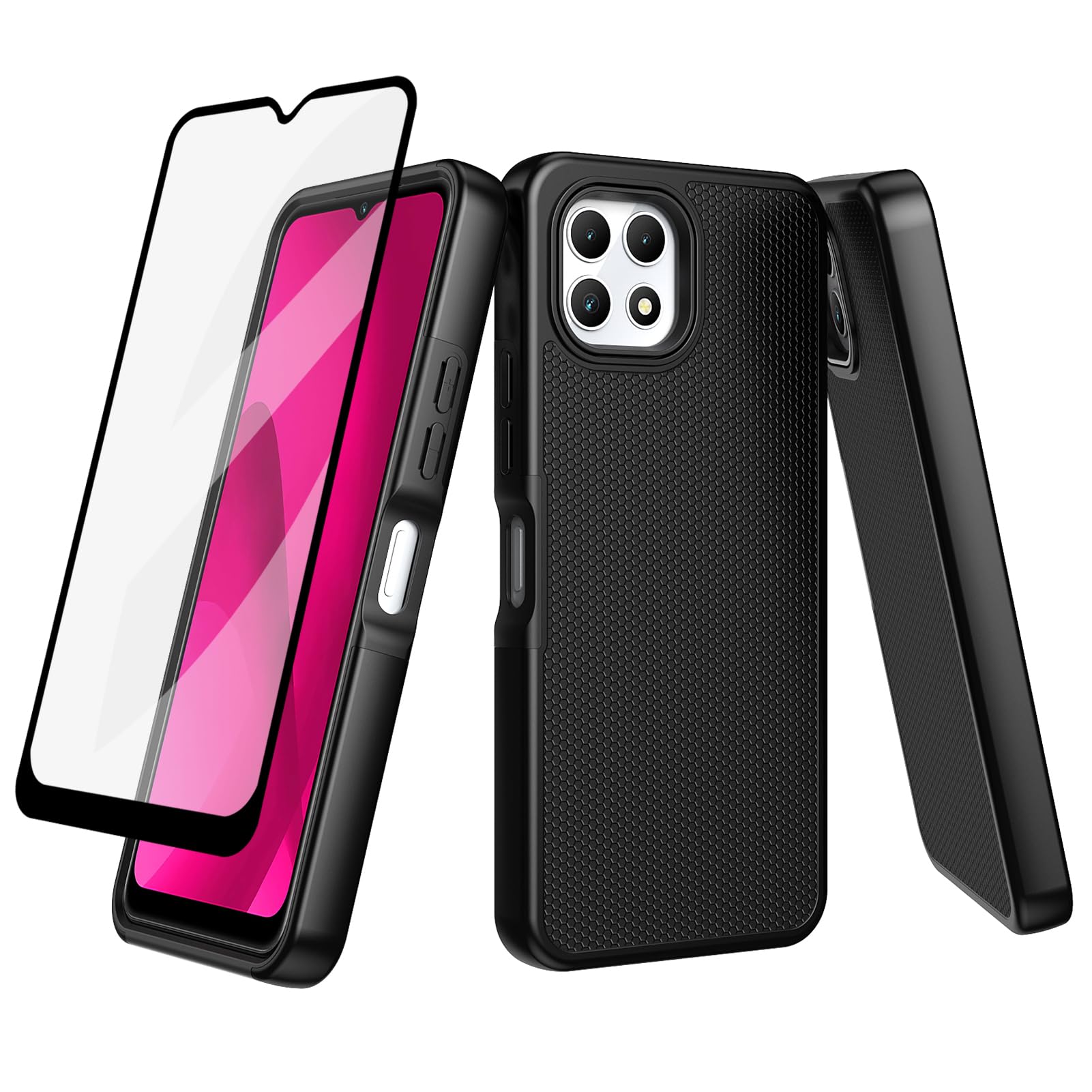 Ailiber for Revvl 7 5G Case, T-Mobile Revvl 7 Phone Case, with Screen Protector, Dual Layer Shockproof Protective, Silicone Bumper Non Slip Back,