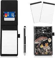 Vista 11 de Juego de 4 soportes para bloc de notas de tamaño de bolsillo, de piel sintética, mini bloc de notas con 2 bloc de notas pequeños y lápiz capacitivo