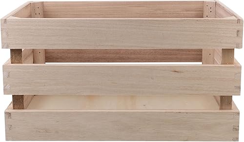 Garneck Caja de almacenamiento de madera, cesta de almacenamiento de bambú, contenedor de almacenamiento de bambú, jardinera de barril de madera,